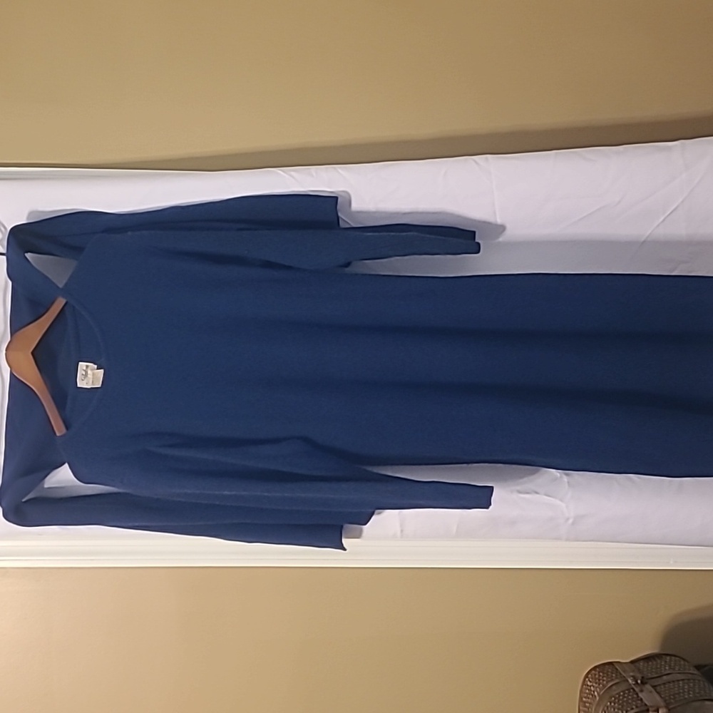 Ambria Lambswool sweater dress with attached scarf
